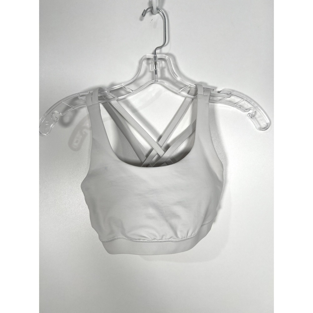 Lululemon Free To Be Wild White Strappy Sports Bra Active Yoga Size 2